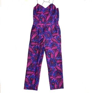 J. Crew silk Midnight floral jumpsuit